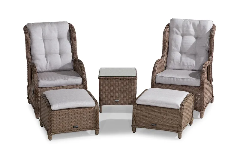 Marcus Caféset med 2 Reclinerfåtöljer Utomhus m Dyna - Natur - Products - Utemöbler & utemiljö - Utegrupp - Cafegrupp & cafeset