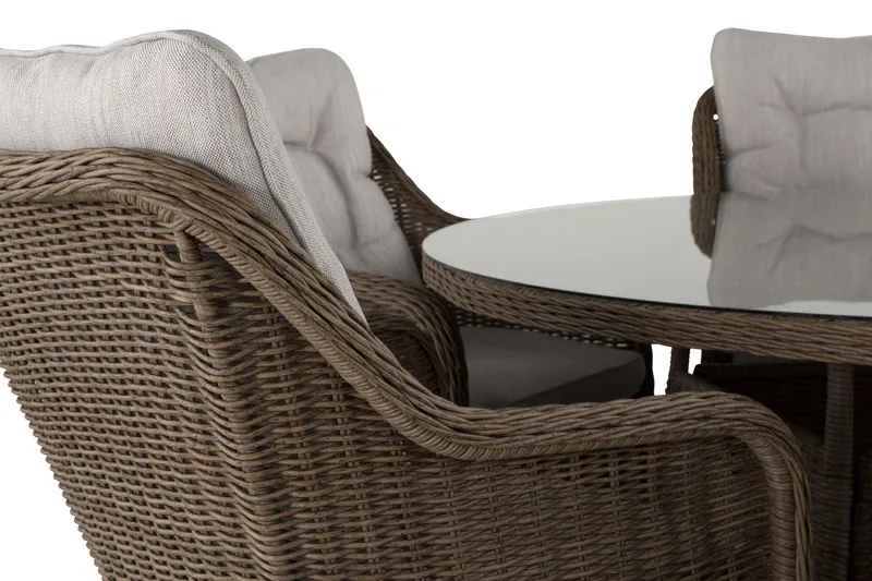 Marcus Matgrupp 140 Rund + 6 Fåtöljer m Dyna - Natur - Products - Utemöbler & utemiljö - Utegrupp - Matgrupp utomhus