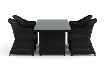 Marcus utomhus matgrupp 160x90 cm med 4 Marcus Light utefåtöljer - Svart - Products - Utemöbler & utemiljö - Utegrupp - Matgrupp utomhus