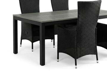 Monaco förlängningsbar matgrupp utomhus inkl. iläggskiva 210-310 cm med 6 Jenny ställbar matstol - Svart/Grå - Products - Utemöbler & utemiljö - Utegrupp - Matgrupp utomhus