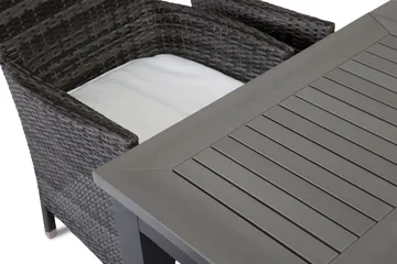 Monaco Matgrupp Utomhus 152-210 + 6 Thor Fåtölj - Svart/Grå - Products - Utemöbler & utemiljö - Utegrupp - Matgrupp utomhus