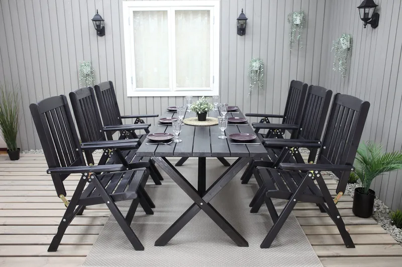 Oliver Matgrupp Utomhus 6 Utestolar - Brun - Products - Utemöbler & utemiljö - Utegrupp - Matgrupp utomhus