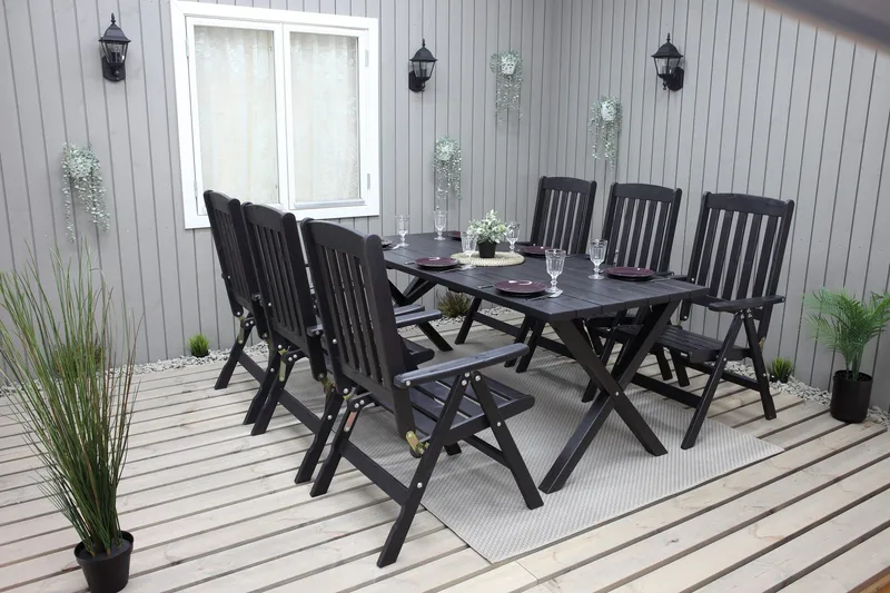 Oliver Matgrupp Utomhus 6 Utestolar - Brun - Products - Utemöbler & utemiljö - Utegrupp - Matgrupp utomhus