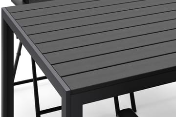 Siri Rektangulärt utebord 150 cm med 4 Sanna utestolar - Svart - Products - Utemöbler & utemiljö - Utegrupp - Matgrupp utomhus