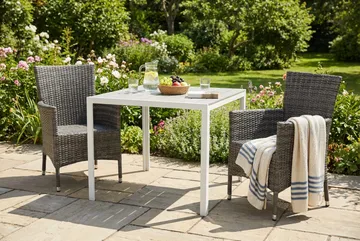 Tunis Matgrupp Utomhus 90 + 2 Thor Fåtölj - Vit/Grå - Products - Utemöbler & utemiljö - Utegrupp - Matgrupp utomhus