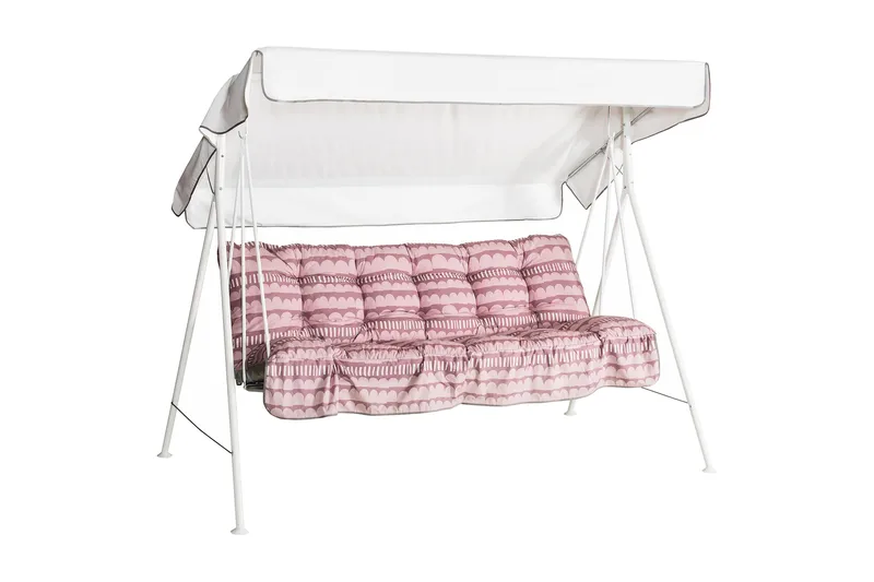 Riviera 3- pers. hammock, 84B, Vit/Rosa