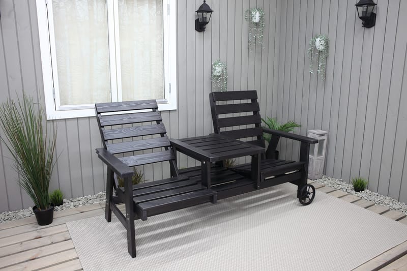 KIngdom Utebänk 177 cm - Svart - Products - Utemöbler & utemiljö - Utesoffa - Trädgårdsbänk & utebänk