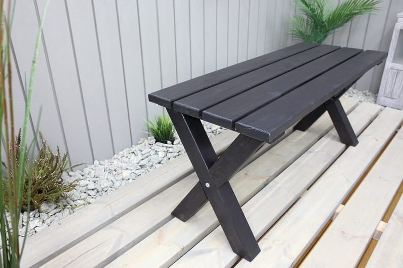 Lietinna Utebänk 100 cm - Svart - Products - Utemöbler & utemiljö - Utesoffa - Trädgårdsbänk & utebänk