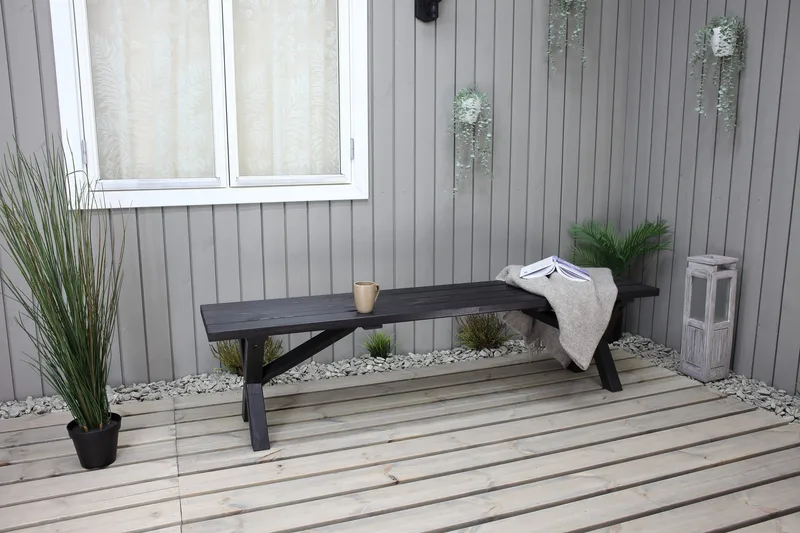 Lietinna Utebänk 180 cm - Svart - Products - Utemöbler & utemiljö - Utesoffa - Trädgårdsbänk & utebänk