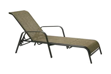 Solstol Dublin 161x665xh48/100 Stålram Brun - Brun/Svart - Products - Utemöbler & utemiljö - Utestol & trädgårdsstol - Solstol